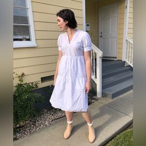 Cotton Lace Eyelet Who What Wear Crisp White Midi Dress